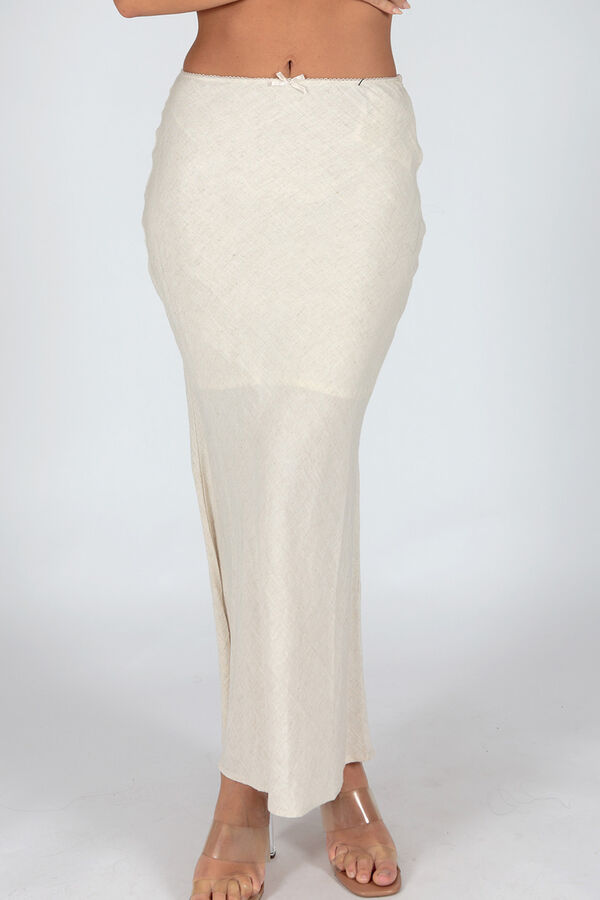 Springfield Long skirt with lining boja slonovače