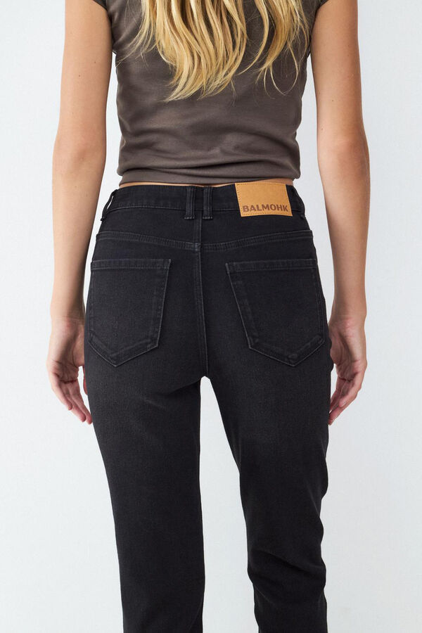 Balmohk Cal&ccedil;a jeans skinny de cintura alta preto