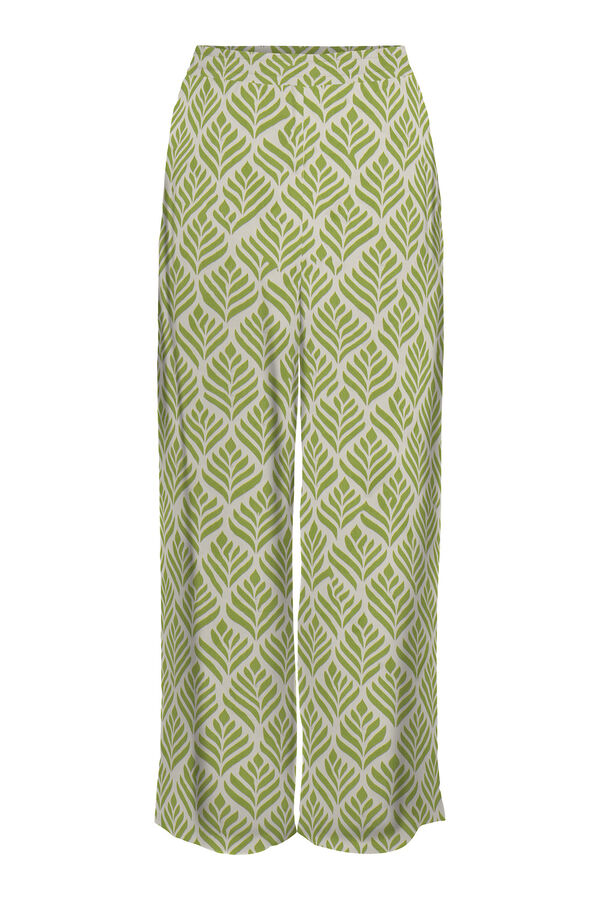 Springfield Printed wide-leg trousers gray