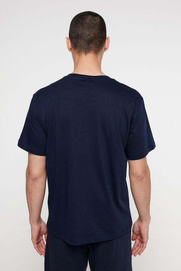 Springfield T-shirt manga curta de homem marinho