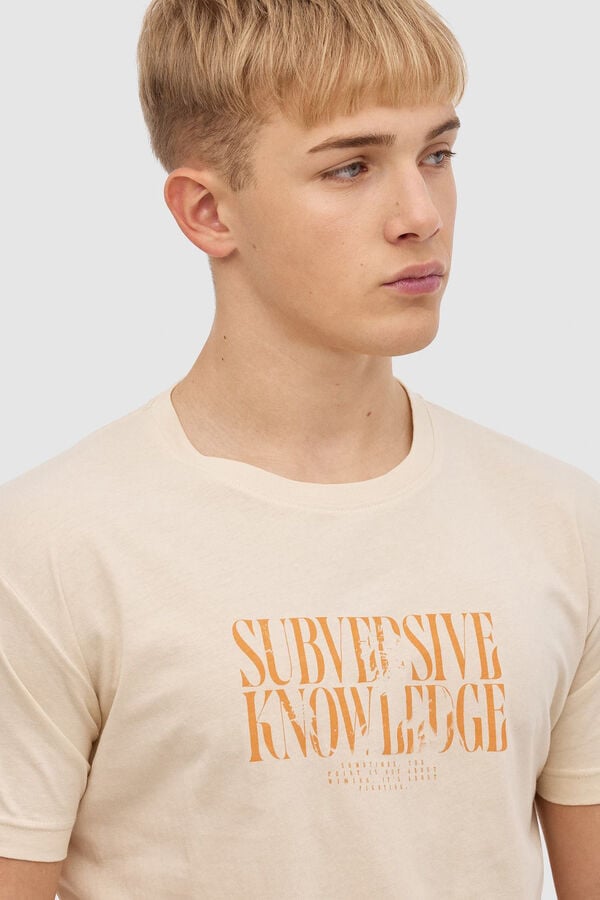 Springfield T-shirt com estampado texto camel