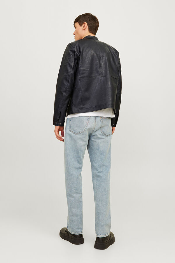 Jack & Jones Cazadora biker efecto piel negro