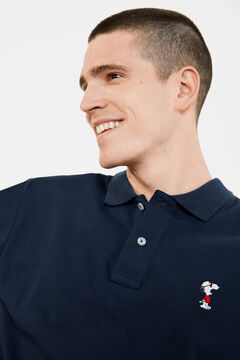 Springfield Short-sleeved piqué polo shirt blue