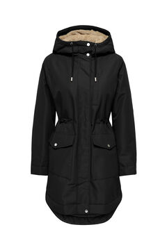 JDY Parka mit Kapuze Schwarz