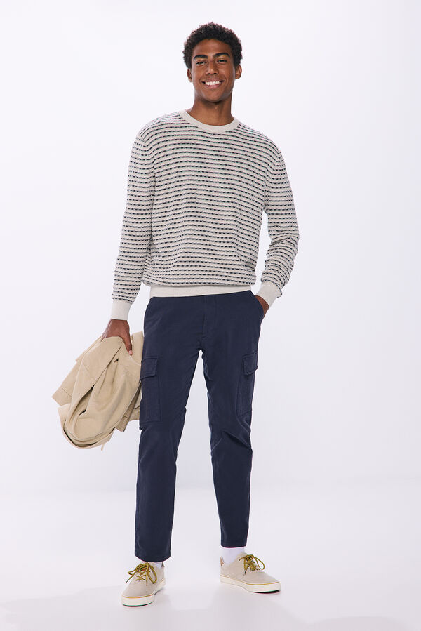 Springfield Two-tone textured jumper blue