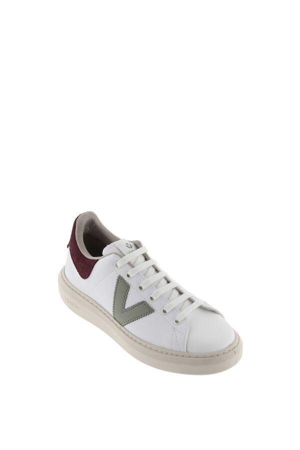Springfield Colour and faux leather trainers dark gray