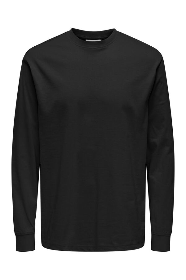 Springfield Relaxed long sleeve T-shirt crna
