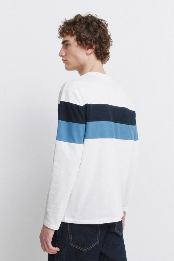 Springfield long sleeve piqu&eacute; T-shirt with cuts beige