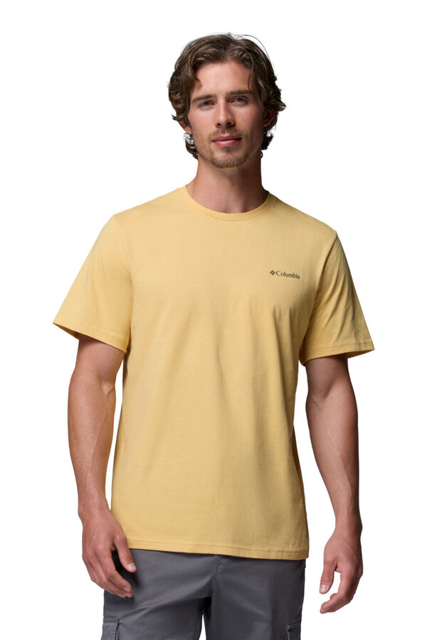 Columbia T-Shirt mit Natur-R&uuml;ckenprint Gelb