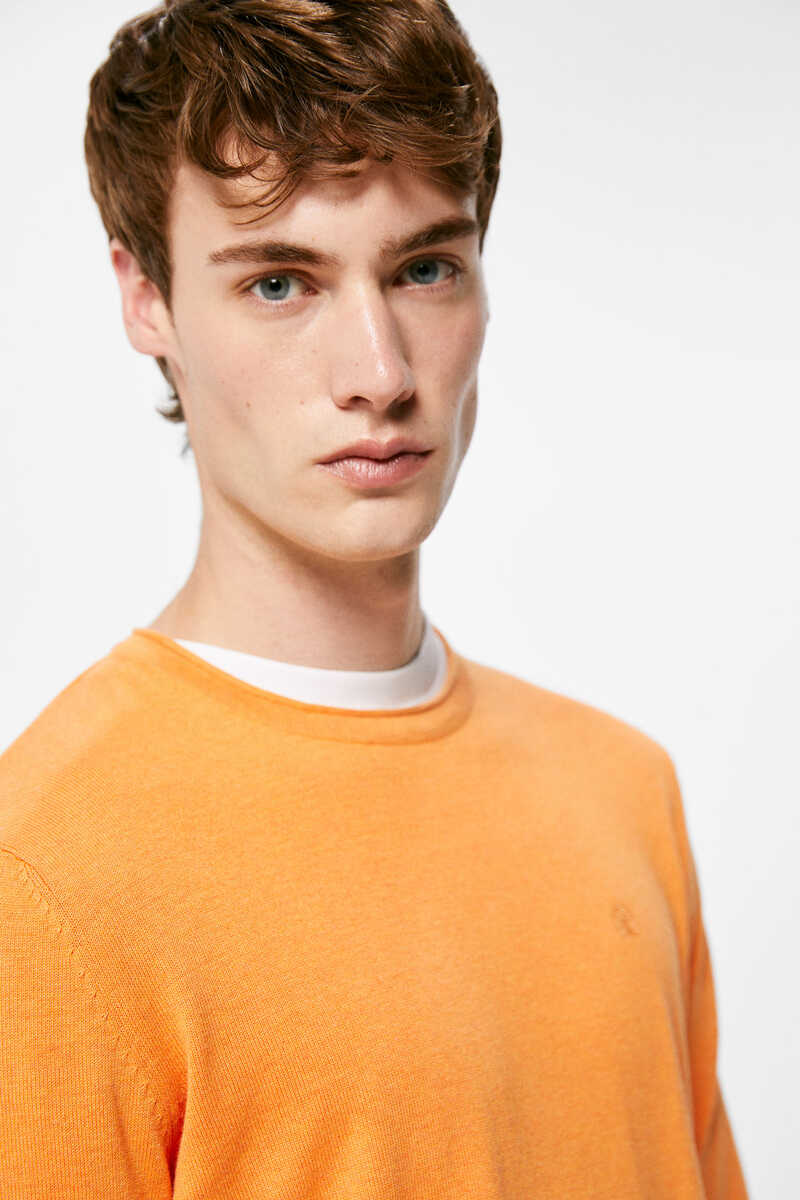 Springfield Essential jumper with elbow patches orange