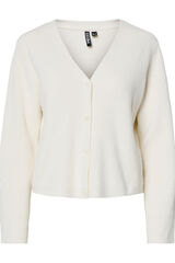 Pieces Basic V cardigan white