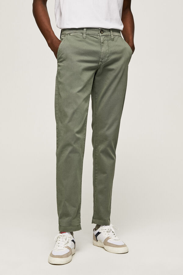 Springfield Pepe Jeans slim fit chinos. gris