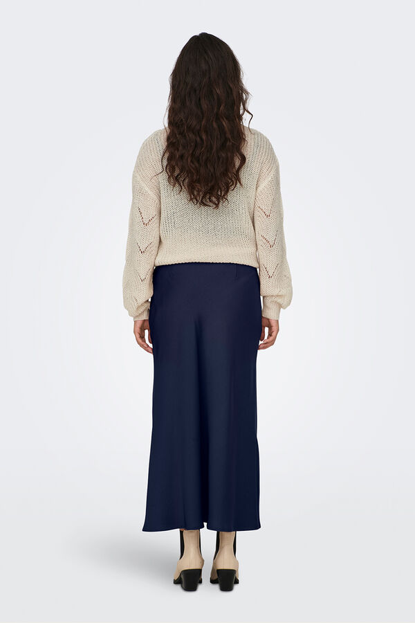 JDY Long satin-finish skirt Plava