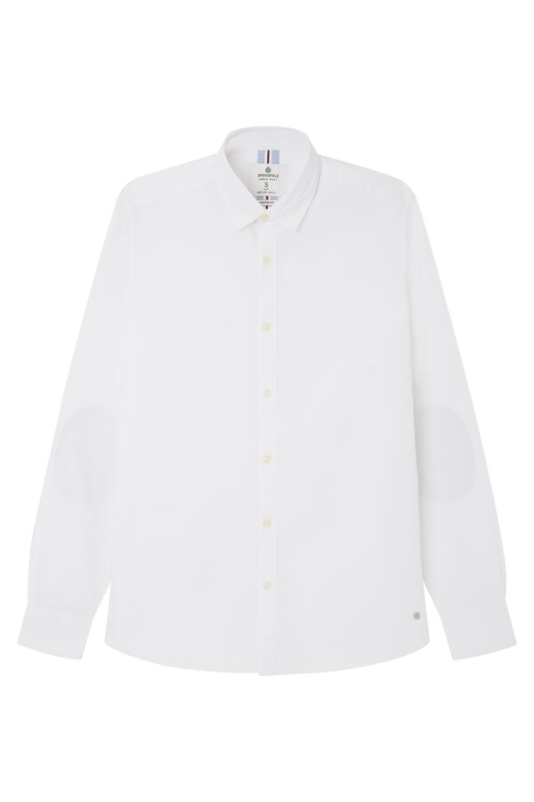 Springfield Camisa pinpoint cotoveleiras branco