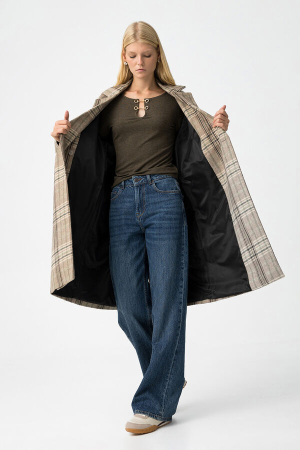 Tiffosi Sobretudo longo com estampado xadrez estampado