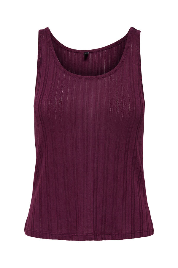 Only Sleeveless ribbed top red