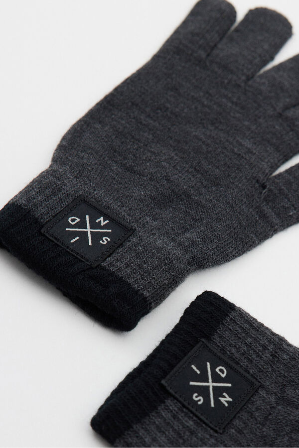 Inside Guantes de punto t&aacute;ctiles gris