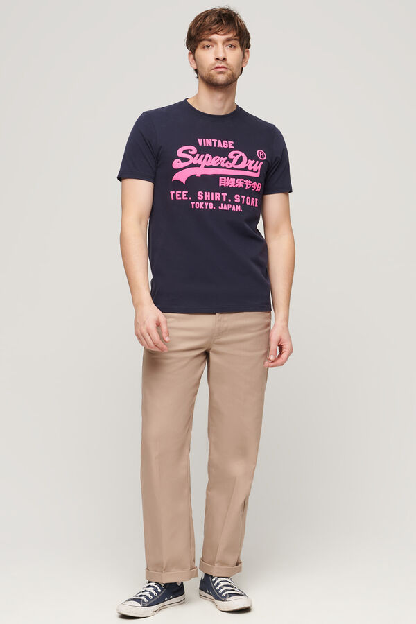 Springfield T-Shirt Neon mit Vintage-Logo marino