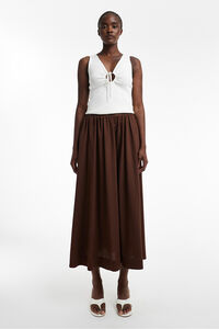 Topshop Saia midi algod&atilde;o