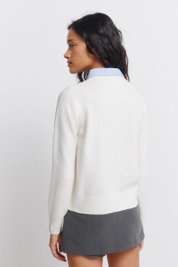 Springfield Knitted neck jumper brown