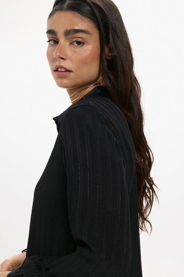 JDY Hemd lange fließende Ärmel Schwarz