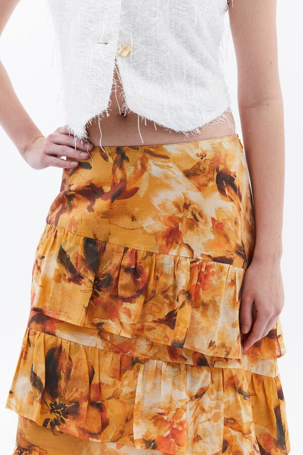 Oxxo Falda midi amarillo