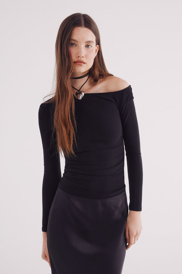 Springfield Asymmetrical neckline top black