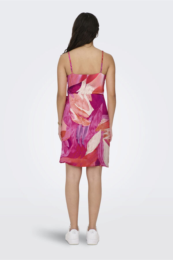 Springfield Kleid Schleifendetail mit Leinen pink