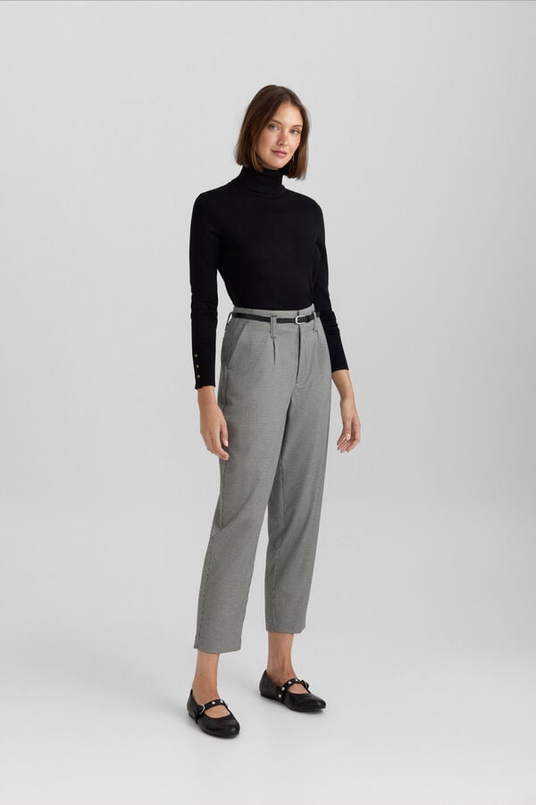 Springfield Tailored trousers with belt beige