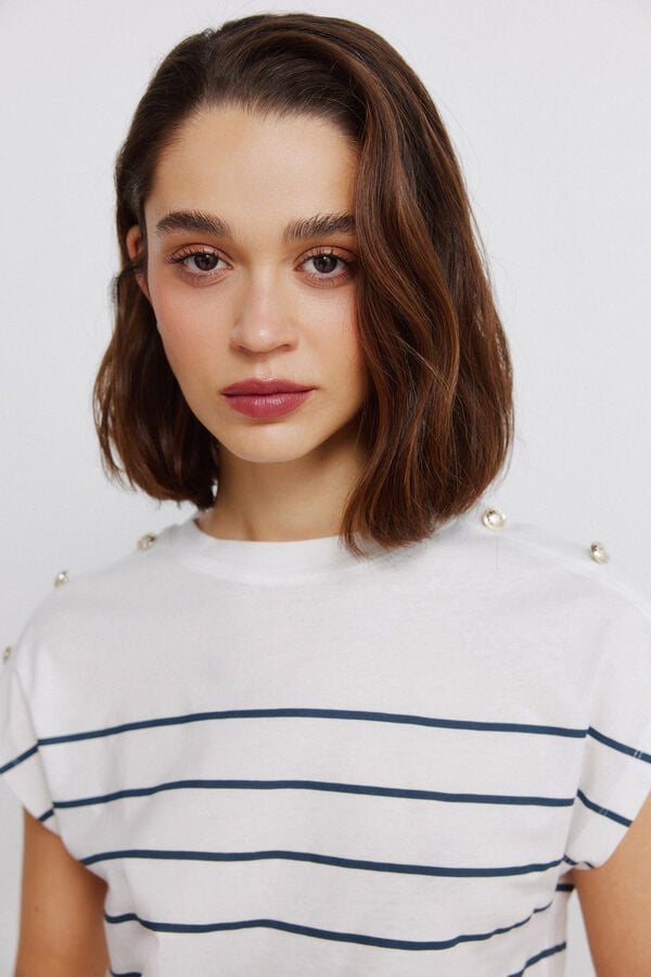 Springfield Short sleeve button T-shirt brown