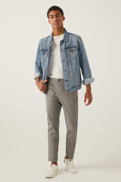 Springfield Pantalon chino micro-imprim&eacute;. gris