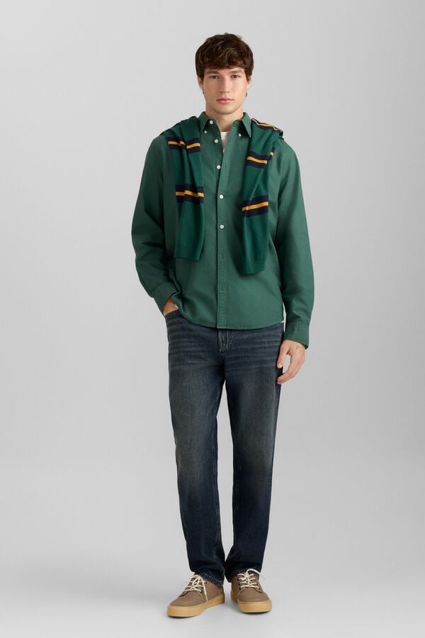Springfield Garment-dyed oxford shirt green