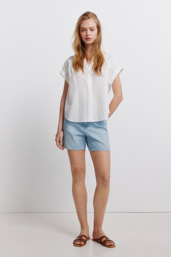 Springfield Linen short sleeve shirt brown