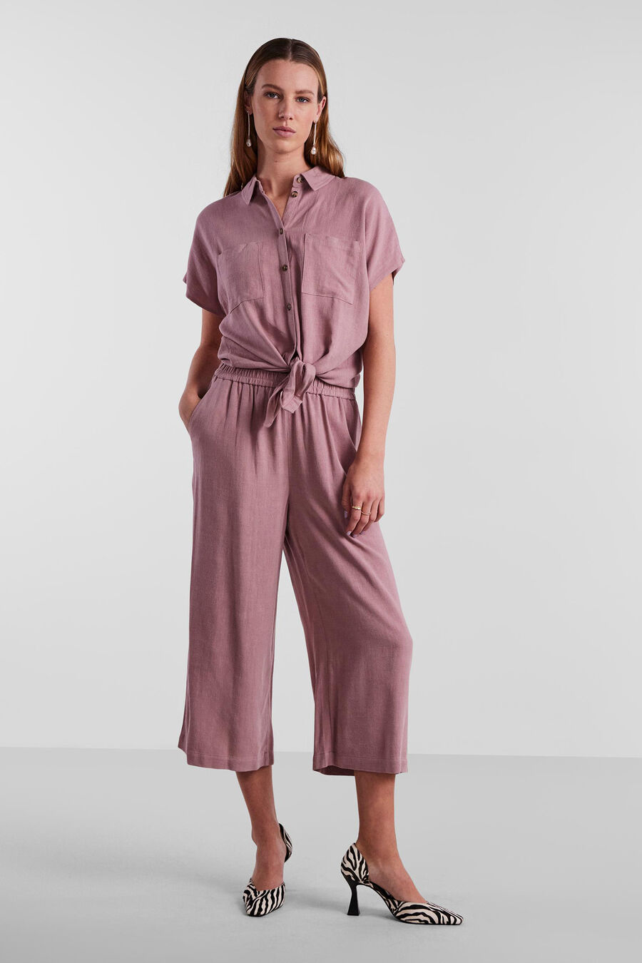 Pantalon culotte lino