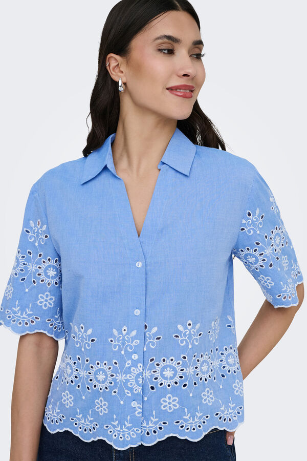 JDY Camisa manga corta azul