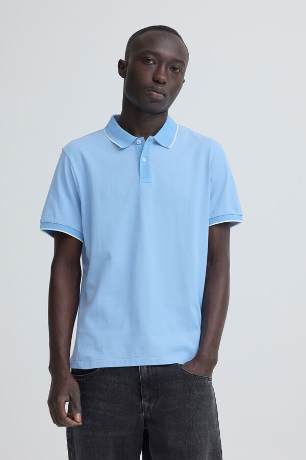 Blend Piqu&eacute; regular polo shirt blue