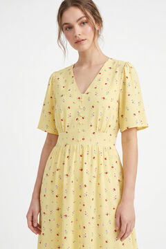 Pieces Bedrucktes kurz&auml;rmeliges midi-kleid