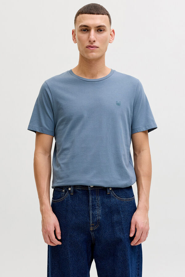 Jack & Jones Camiseta slim fit algod&oacute;n logo icono gris