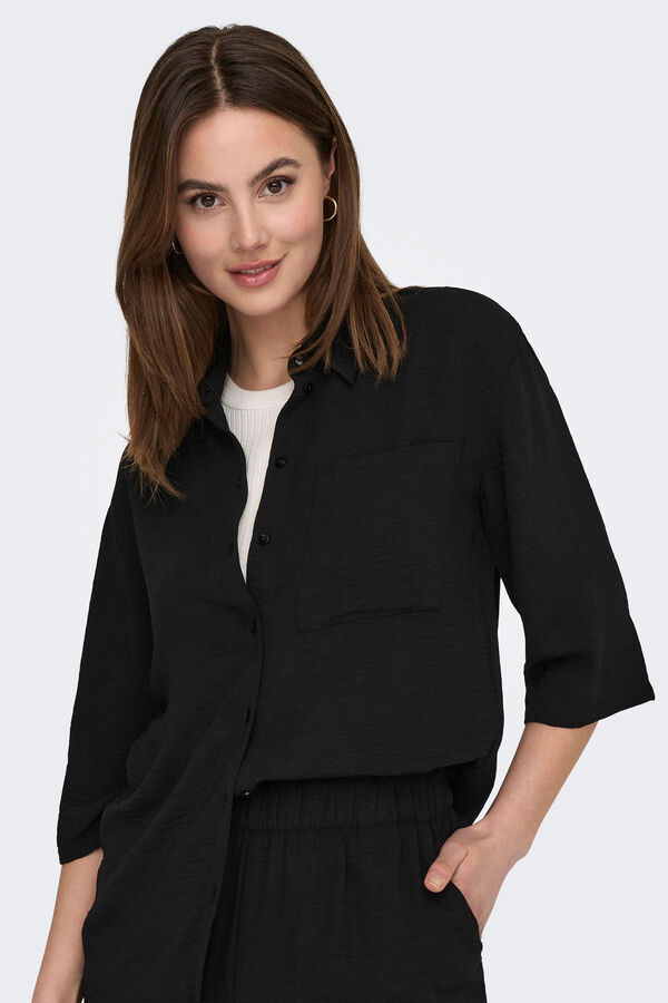 JDY Camisa larga manga 3/4  preto