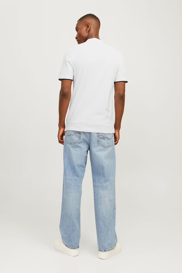 Jack & Jones Cotton slim fit polo shirt white
