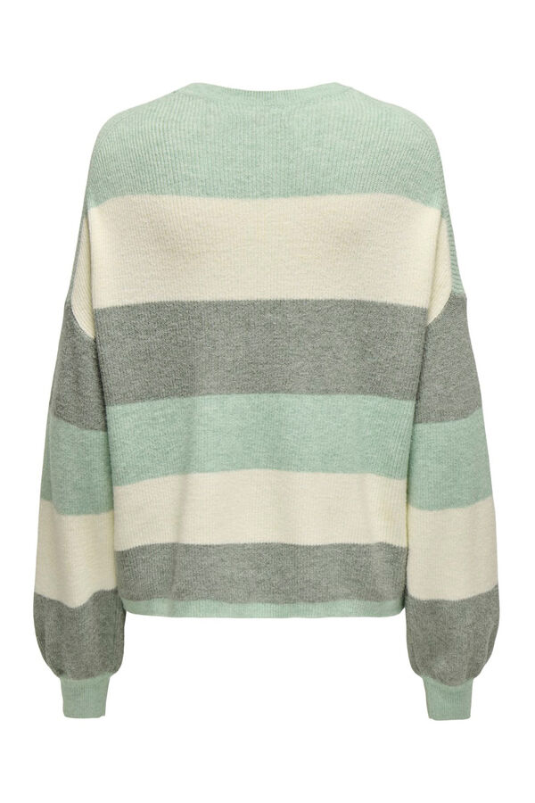 Only Striped round neck jumper beige