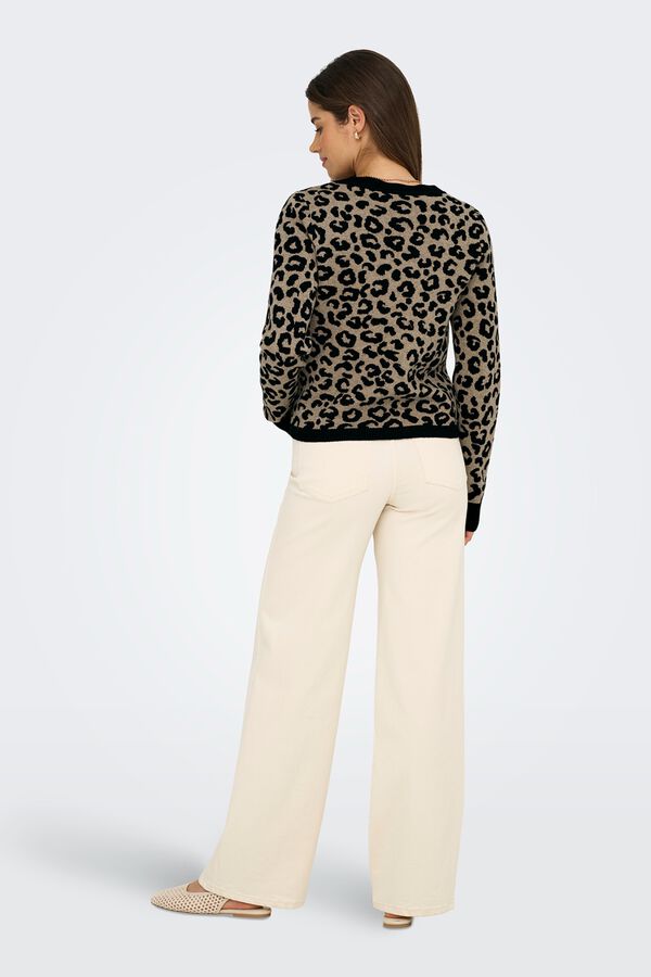 Only Animal print cardigan black