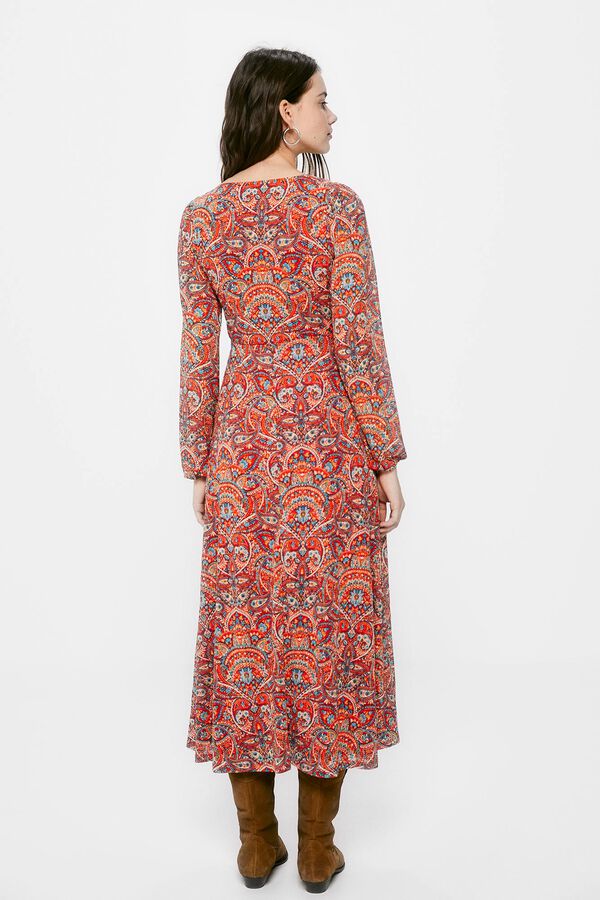 Springfield Kleid lang Ethno-Print rot