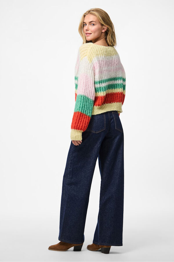 Pieces jersey-knit sweater colors printed