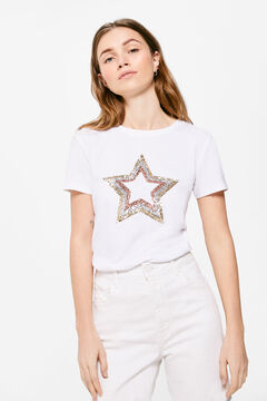 Springfield T-shirt Motif Paillettes blanc