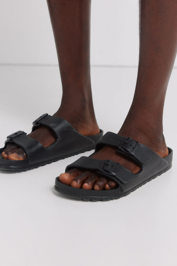 Springfield Rubber buckle sandal black