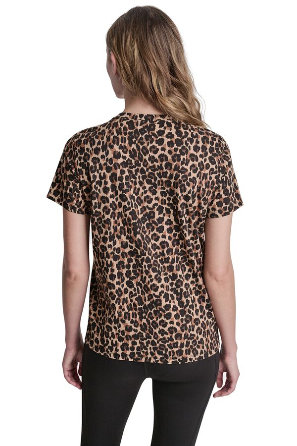 DKNY T-shirt de manga curta estampada castanho