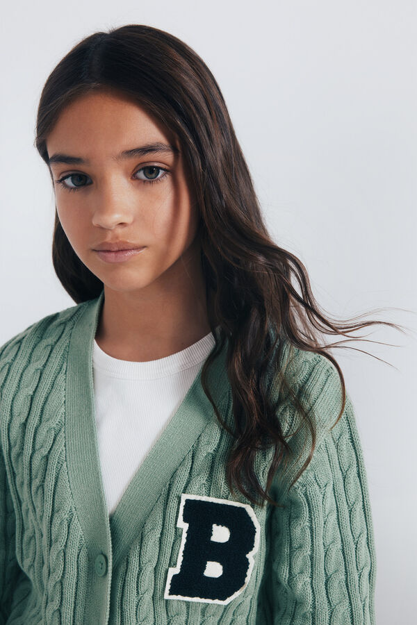 Springfield Kids Kardigan varsity za devojčice Zelena