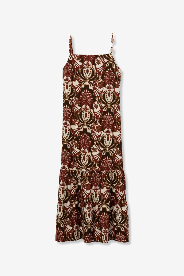 Tiffosi Vestido largo boho marr&oacute;n