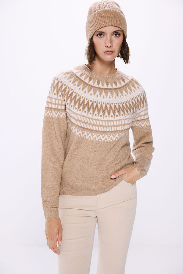 Springfield Jacquard jacquard sweater brown